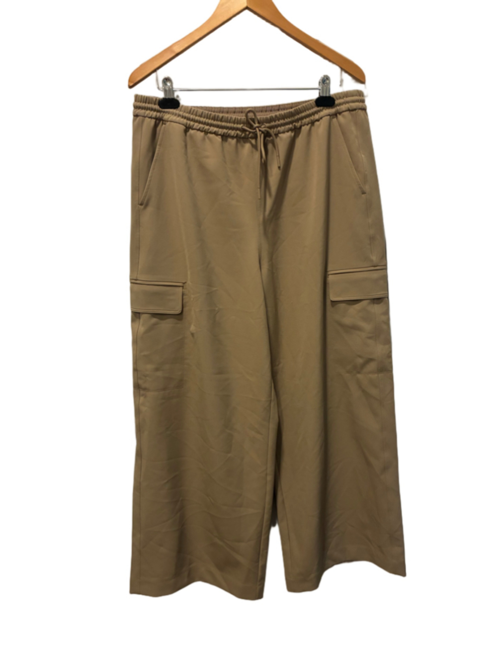 Athleta Promenade high rise Wide Leg Cargo Pants Beige Size LP